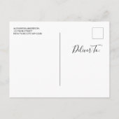 Werden Sie meine Bridesmaid Tropical Palm Navy Blu Ankündigungspostkarte (Rückseite)