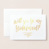 Werden Sie meine Bridesmaid-Typografie sein? Folienkarte (Vorderseite mit Umschlag)