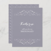 Werden Sie meine Bridesmaid-Viktorianischen Wirbel Einladung (Vorne/Hinten)