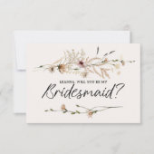 Werden Sie meine Bridesmaid Vintagen Blumen? (Vorderseite)