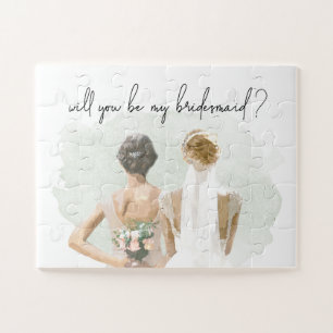 Werden Sie meine Bridesmaid-Vorschlag Wasserfarbe Puzzle