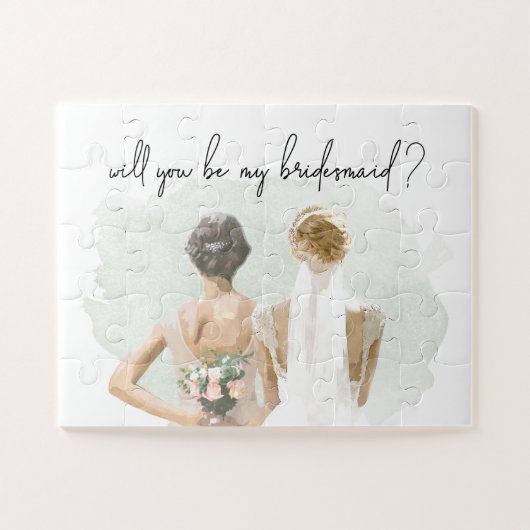 Werden Sie meine Bridesmaid-Vorschlag Wasserfarbe Puzzle (Horizontal)