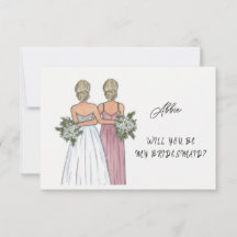 Werden Sie meine Bridesmaid-Vorschlagskarte Aquare