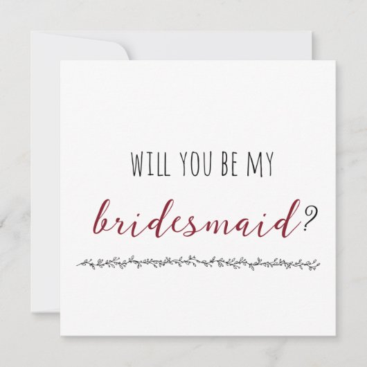 Werden Sie meine Bridesmaid-Vorschlagskarte sein Ankündigung (Vorderseite)