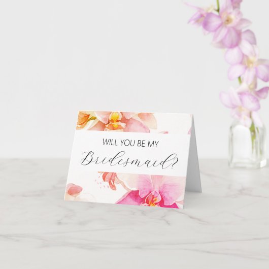 Werden Sie meine Bridesmaid-Vorschlagskarte sein? Karte (Orchidee)