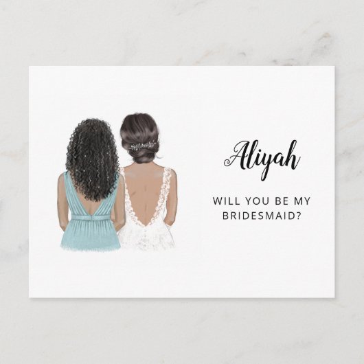 Werden Sie meine Bridesmaid-Vorschlagskarte sein? Postkarte (Vorderseite)