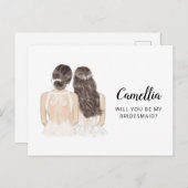 Werden Sie meine Bridesmaid-Vorschlagskarte sein Postkarte (Vorne/Hinten)