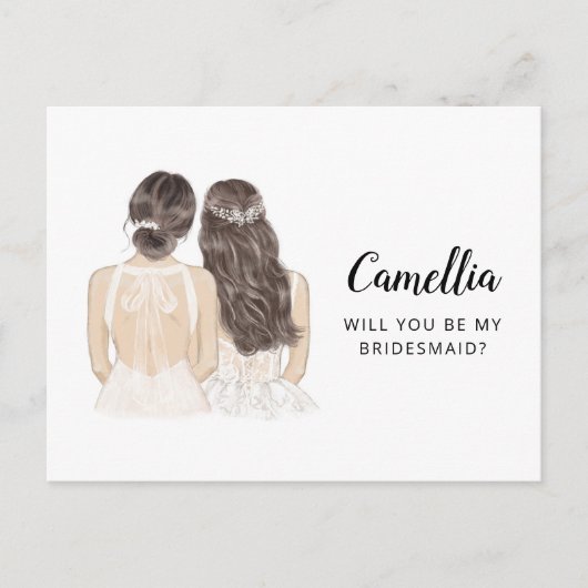 Werden Sie meine Bridesmaid-Vorschlagskarte sein Postkarte (Vorderseite)