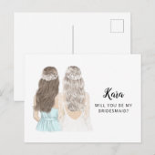 Werden Sie meine Bridesmaid-Vorschlagskarte sein? Postkarte (Vorne/Hinten)