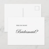 Werden Sie meine Bridesmaid-Vorschlagskarte sein Postkarte (Vorne/Hinten)