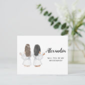Werden Sie meine Bridesmaid-Vorschlagskarte sein? Postkarte (Stehend Vorderseite)