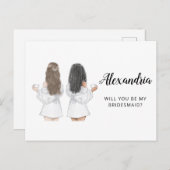Werden Sie meine Bridesmaid-Vorschlagskarte sein? Postkarte (Vorne/Hinten)