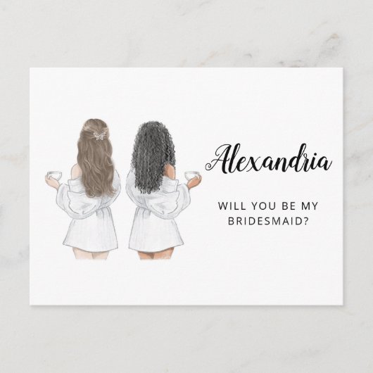 Werden Sie meine Bridesmaid-Vorschlagskarte sein? Postkarte (Vorderseite)