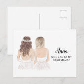 Werden Sie meine Bridesmaid-Vorschlagskarte sein Postkarte (Vorne/Hinten)