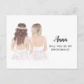 Werden Sie meine Bridesmaid-Vorschlagskarte sein Postkarte (Vorderseite)