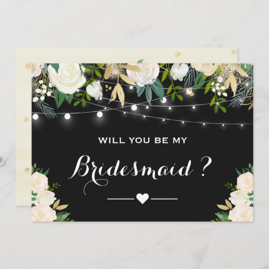 Werden Sie meine Bridesmaid Wasserfarbe Elfenbeinb Einladung (Vorne/Hinten)