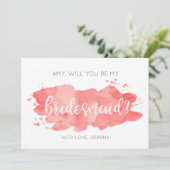 Werden Sie meine Bridesmaid Wasserfarbenkorb-Karte Einladung (Stehend Vorderseite)