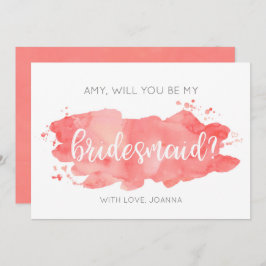 Werden Sie meine Bridesmaid Wasserfarbenkorb-Karte Einladung