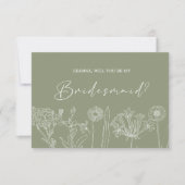 Werden Sie meine Bridesmaid-Website Grünen Blume B (Vorderseite)