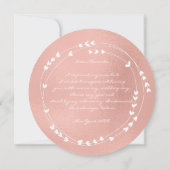 Werden Sie meine Bridesmaid Wreath Pink Rose Gold Einladung (Rückseite)