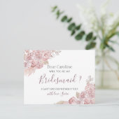 Werden Sie meine Bridesman-Karte Bohemisch, rosa,  Postkarte (Stehend Vorderseite)