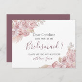 Werden Sie meine Bridesman-Karte Bohemisch, rosa,  Postkarte (Vorne/Hinten)