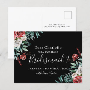 Werden Sie meine Bridesman-Karte Bohemische schwar Postkarte