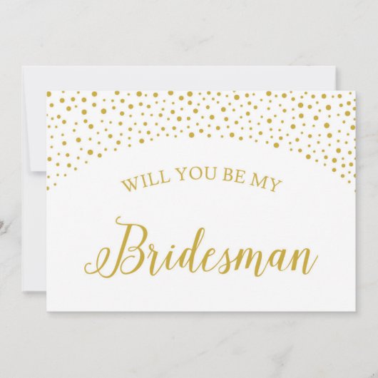 Werden Sie meine Bridesman Wedding Vorschläge Card Einladung (Vorderseite)