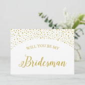 Werden Sie meine Bridesman Wedding Vorschläge Card Einladung (Stehend Vorderseite)