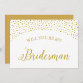 Werden Sie meine Bridesman Wedding Vorschläge Card Einladung (Vorne/Hinten)