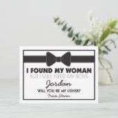 Werden Sie meine eher schwarz-weiße Krawatte sein? Einladung (Stehend Vorderseite)