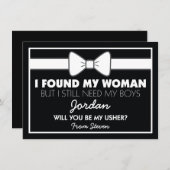 Werden Sie meine eher schwarz-weiße Krawatte sein? Einladung (Vorne/Hinten)