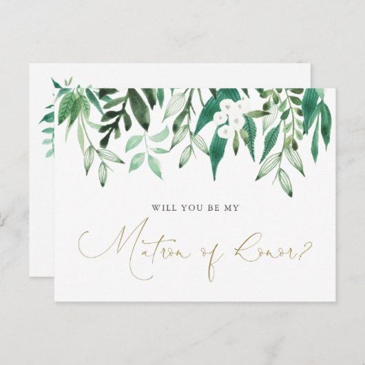 "Werden Sie meine Ehrenmatron sein?" Vorschlagskar Ankündigungspostkarte (Vorne/Hinten)