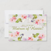 Werden Sie meine Ehrenmatrone der rustikalen rosa (Vorderseite)