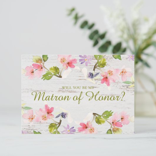 Werden Sie meine Ehrenmatrone der rustikalen rosa (Stehend Vorderseite)