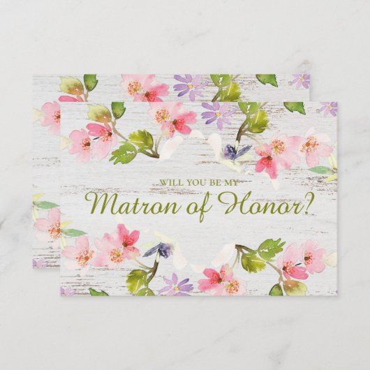 Werden Sie meine Ehrenmatrone der rustikalen rosa (Vorne/Hinten)