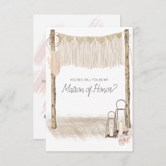 Werden Sie meine Ehrenmatrone des modernen Boho Pi (Vorne/Hinten)