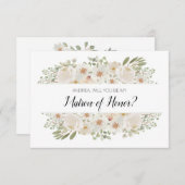 Werden Sie meine Ehrenmatrone des Weißen Floralen  (Vorne/Hinten)