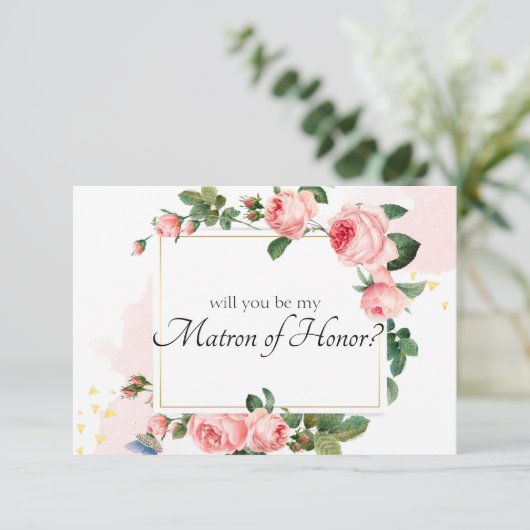 Werden Sie meine Ehrenmatrone sein, die rosa Rose  (Stehend Vorderseite)