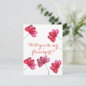 Werden Sie meine Einladungs-Postkarte für das Blum Einladung (Stehend Vorderseite)