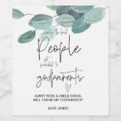 Werden Sie meine Eltern sein, die die Kinderankünd Weinetikett (Einzelnes Label)