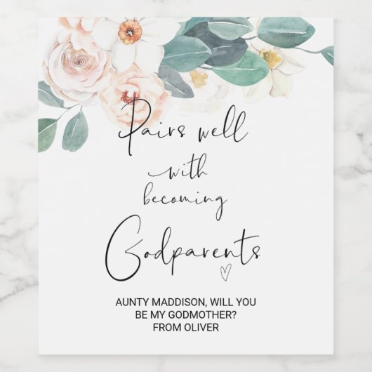 Werden Sie meine Eltern sein neue Baby-Ankündigung Weinetikett (Einzelnes Label)