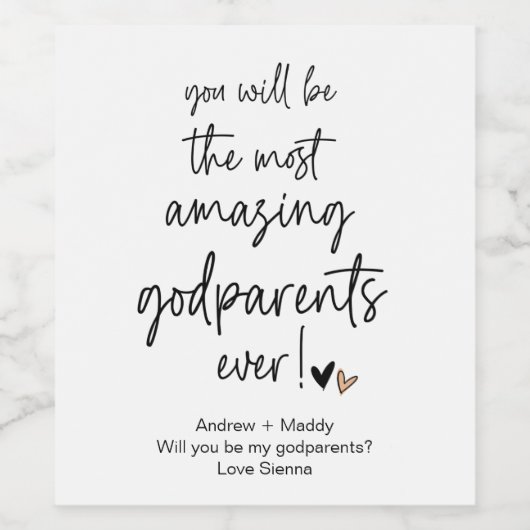 Werden Sie meine Eltern sein? Weinetikett (Einzelnes Label)