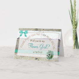 Werden Sie meine Flower Girl Rustic Wood Card sein Einladung
