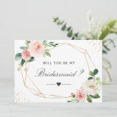 Werden Sie meine geometrische Blusenblüte sein? Einladung (Stehend Vorderseite)