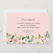 Werden Sie meine geometrische Blusenblüte sein? Einladung (Rückseite)