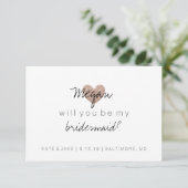 Werden Sie meine Glitzer-Bridesmaid-Fab-Rose sein? Einladung (Stehend Vorderseite)