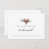 Werden Sie meine Glitzer-Bridesmaid-Fab-Rose sein? Einladung (Vorne/Hinten)