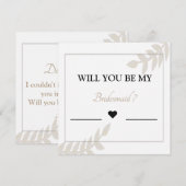 Werden Sie meine goldene Bridesmaid-Blumenkarte? Einladung (Vorne/Hinten)