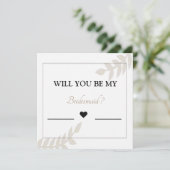 Werden Sie meine goldene Bridesmaid-Blumenkarte? Einladung (Stehend Vorderseite)